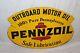 Vintage 1960 Pennzoil Outboard Boat Motor Oil Gas Station 2 Sided Metal Sign