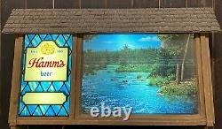 Vintage 1960's Hamm's Beer SCENE-O-RAMA Campfire Waterfall Scrolling Motion Sign