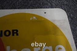 Vintage 1960's Master Charge Credit Card 2 Sided 29 x 18 inch Metal Sign