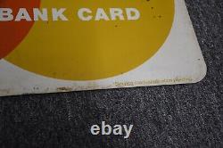 Vintage 1960's Master Charge Credit Card 2 Sided 29 x 18 inch Metal Sign
