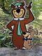Vintage 1960's Yogi And Boo Boo Bear Porcelain Enamel Metal Sign 13 X 8.5