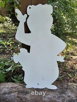 Vintage 1960's Yogi And Boo Boo Bear Porcelain Enamel Metal Sign 13 X 8.5