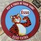 Vintage 1962 Esso Gas Put A Tiger In Your Tank 12 Inch Porcelain Enamel Sign