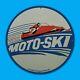 Vintage 1963 Moto Sk1 Blue Gas Station Service Man Cave Oil Porcelain Sign