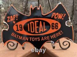 Vintage 1966 Dated Batman Toys 12 Porcelain Gas Service Station Comics Sign