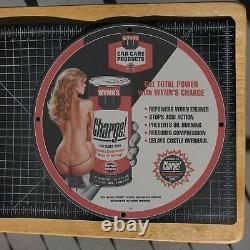 Vintage 1967 Wynn's Car Care Products Lubricator Porcelain Gas & Oil Metal Sign