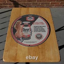 Vintage 1967 Wynn's Car Care Products Lubricator Porcelain Gas & Oil Metal Sign