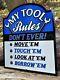 Vintage 1970's My Tool Rules Porcelain Garage Sign 12 X 9 1/2 Nice Sign