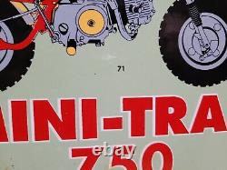 Vintage 1971 Honda Porcelain Sign Motorcycle Dirt Bike Mini Trail Z50 Scooter