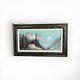 Vintage 1975 Oil On Canvas Large Mountain Scape Painting (signed)