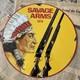 Vintage 1979 Savage Arms Ammunition Advertising 12 Inch Porcelain Enamel Sign