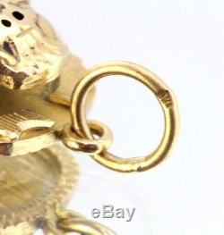 Vintage 22K Gold Egyptian Lapis Inlaid Scarab Beetle Pendant Signed