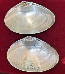 Vintage 2 Sterling Silver Signed Wallace Clam Shell Dish Nut Trinket 4020 Soap