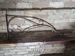 Vintage 32 Vintage Wrought Iron Bracket Gas Oil Porcelain Advertising Sign