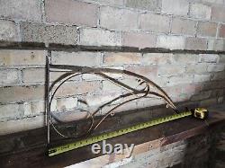 Vintage 32 Vintage Wrought Iron Bracket Gas Oil Porcelain Advertising Sign