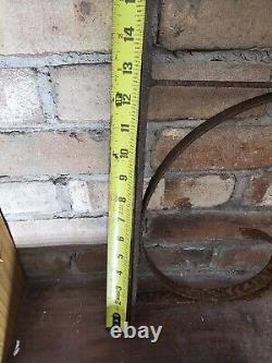 Vintage 32 Vintage Wrought Iron Bracket Gas Oil Porcelain Advertising Sign