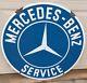 Vintage 42 Double Sided Porcelain Mercedes Benz Service Dealership Sign Gas Oil