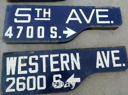 Vintage 42nd st Southwest Manhattan 5th ave Los Angeles Porcelain Street Signs