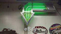 Vintage 4-1/2 Foot Neon 4 color flashing Lighted Arrow 2 Sided Sign Aluminum