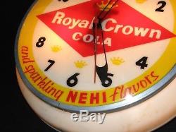 Vintage 50's RC Royal Crown Cola Lighted Clock Sign SO BUBBLY FRESH