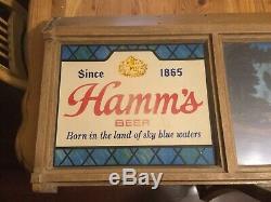 Vintage 60's Hamms Motion Moving Light up Beer Sign with Canoe Waterfall Campfire