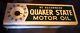 Vintage 6' Quaker State Motor Oil Clock Sign Illuminated Light Up Rare