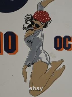 Vintage 76 110 Octane Porcelain Sign Official Fuel Of Nascar 16×10