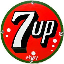 Vintage 7up Soda Pop Porcelain Sign Gas Station Seven Motor Oil Pepsi Cola