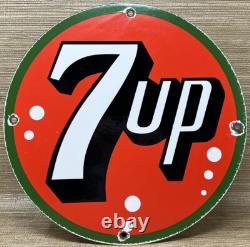 Vintage 7up Soda Pop Porcelain Sign Gas Station Seven Motor Oil Pepsi Cola