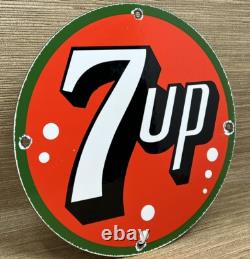 Vintage 7up Soda Pop Porcelain Sign Gas Station Seven Motor Oil Pepsi Cola