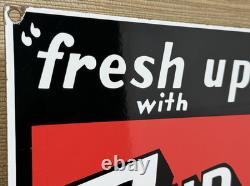 Vintage 7up Soda Pop Porcelain Sign Gas Station Seven Motor Oil Pepsi Cola