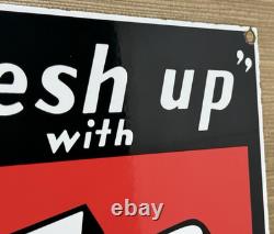 Vintage 7up Soda Pop Porcelain Sign Gas Station Seven Motor Oil Pepsi Cola