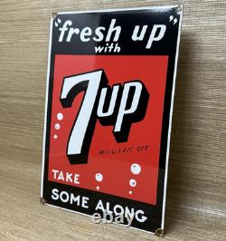 Vintage 7up Soda Pop Porcelain Sign Gas Station Seven Motor Oil Pepsi Cola Vintage 7up Soda Pop Porcelain Sign Gas Station Seven Motor Oil Pepsi Cola