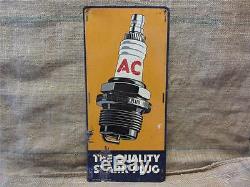Vintage AC Spark Plug Advertising Sign Antique AC Delco Garage RARE 8883