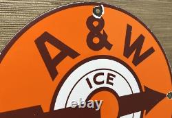 Vintage A & W M-m-m Good! Porcelain Sign Dennis The Menace Root Beer Float