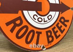 Vintage A & W M-m-m Good! Porcelain Sign Dennis The Menace Root Beer Float