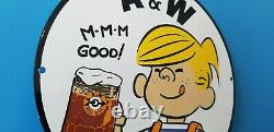 Vintage A&w Porcelain Root Beer Beverage Soda Pop Dennis The Menace Diner Sign