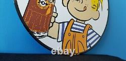 Vintage A&w Porcelain Root Beer Beverage Soda Pop Dennis The Menace Diner Sign