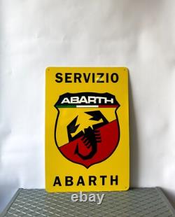Vintage Abarth Servizio Italian Racing Scorpion Sign XXL 24x16 (60x40 cm)