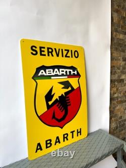 Vintage Abarth Servizio Italian Racing Scorpion Sign XXL 24x16 (60x40 cm)