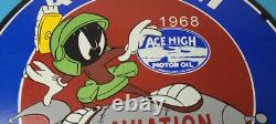Vintage Ace High Gas Sign Gasoline Service Station Pump Porcelain Sign