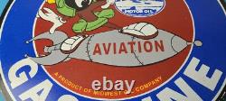 Vintage Ace High Gas Sign Gasoline Service Station Pump Porcelain Sign