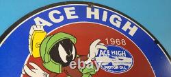 Vintage Ace High Gas Sign Gasoline Service Station Pump Porcelain Sign