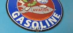 Vintage Ace High Gas Sign Gasoline Service Station Pump Porcelain Sign