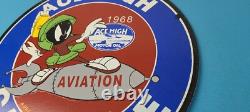 Vintage Ace High Gas Sign Gasoline Service Station Pump Porcelain Sign
