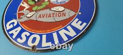 Vintage Ace High Gas Sign Gasoline Service Station Pump Porcelain Sign
