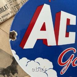 Vintage Ace High Gas-oil 8x12 Inches Porcelain Enamel Sign