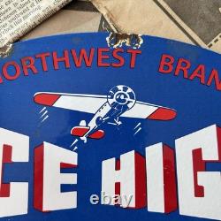 Vintage Ace High Gas-oil 8x12 Inches Porcelain Enamel Sign