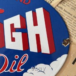 Vintage Ace High Gas-oil 8x12 Inches Porcelain Enamel Sign