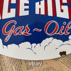Vintage Ace High Gas-oil 8x12 Inches Porcelain Enamel Sign